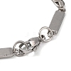 Tarnish Resistant 304 Stainless Steel Rectangle Link Chain Bracelets BJEW-B078-101P-3