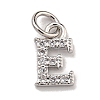 Initial Letter Brass with Cubic Zirconia Charms KK-Q814-26E-P-1