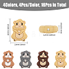 CHGCRAFT 16Pcs 4 Colors Squirrel Food Grade Eco-Friendly Silicone Beads SIL-CA0003-02-2