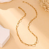 Gold Plated Stainless Steel  Paperclip Chain Necklaces BK0244-4-1