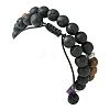 2Pcs 2 Styles Chakra 8mm Gemstone Round Beaded Braided & Stretch Bracelet Sets BJEW-JB10906-5