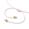 Natural Pink Opal Braided Bead Bracelets BJEW-JB11155-08-4