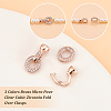  6Pcs 3 Colors Brass Micro Pave Clear Cubic Zirconia Fold Over Clasps KK-PH0006-64-4
