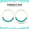 ANATTASOUL 7 Pairs 7 Colors Glass Round Braided Beaded Hoop Earrings EJEW-AN0002-21-2