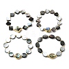 Abalone Shell Beads Stretch Bracelets BJEW-D315-03G-2