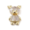 Brass Pave Clear Cubic Zirconia Pendants KK-Z061-18G-01-1