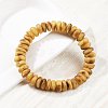 Natural Amber Beaded Stretch Bracelets for Men Women BJEW-L710-01A-1