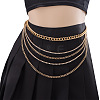 Alloy Crystal Rhinestone Curb Chain Multilayer Waist Belly Chains for Women FS-WGC55BA-01-2