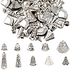 100Pcs 10 Styles Tibetan Styles Alloy Bead Cone & Caps FIND-SP0020-73C-1