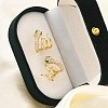 Brass Micro Pave Cubic Zirconia Stud Earrings for Women EJEW-F352-03G-4