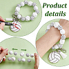 30Pcs Volleyball Wood Pendant Decorations HJEW-JOY00015-3