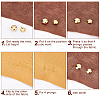 200Pcs 5 Style Brass Four-Claw Rivets KK-GF0001-07G-6