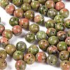 100Pcs 8mm Natural Unakite Round Beads DIY-LS0002-18-4