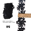 2Yards Polyester Flower Embroidery Lace Trim with Glass Beads OCOR-DC0001-27B-2
