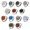 Half Round Natural & Synthetic Gemstone Finger Rings RJEW-M062-01P-23-2