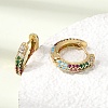 Brass Micro Pave Cubic Zirconia Hoop Earrings KK-CBA8324-24G-4