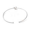 Rack Plating Brass Micro Pave Clear Cubic Zirconia Letter Open Cuff Bangles BJEW-A018-01P-U-3