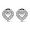 304 Stainless Steel Micro Pave Clear Cubic Zirconia Stud Earrings STAS-Z107-01P-04-4