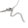 304 Stainless Steel Round Snake Chain Bowknot Pendant Necklaces for Women NJEW-Z050-01P-01-3