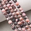 Natural Pink Zebra Jasper Round Beads Strands G-E334-6mm-11-9