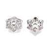 Brass Micro Pave Clear Cubic Zirconia Bead Caps KK-Q071-13P-02-2