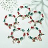 5Pcs 5 Styles Christmas Acrylic Beaded Stretch Bracelet Sets BJEW-JB08292-S-1