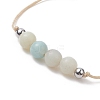 3Pcs 3 Style Natural Amazonite Braided Bead Bracelets Set BJEW-JB09334-05-4