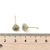 Brass Micro Pave Clear Cubic Zirconia Stud Earrings EJEW-A128-02G-3