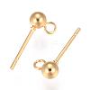 202 Stainless Steel Ball Stud Earring Findings STAS-F141-06G-4mm-2