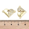 Rack Plating Brass Micro Pave Cubic Zirconia Heart with Hollow Cross Links onnector Charms KK-Z064-39G-3