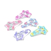 10Pcs 5 Colors Tartan Pattern Epoxy Resin Snap Hair Clip PHAR-P009-01F-2