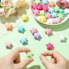 Rubberized Style Opaque Acrylic Beads OACR-CJC0005-04-4