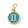 Real 18K Gold Plated Brass Enamel Charms KK-L216-001G-I-2