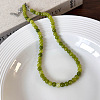 6mm Round Dyed Natural Green Agate Beaded Necklaces Handmade Natural Stone Collar Layered Accessory EH7901-1