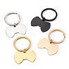 4Pcs 4 Styles Stainless Steel Keychains KEYC-TA0004-81D-2