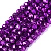 Transparent Electroplate Glass Beads Strands X1-EGLA-Q131-01A-09-1