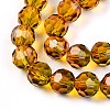 Baking Paint Transparent Glass Beads Strands LS-DGLA-A035-T10mm-A05-4