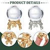 2Pcs 2 Colors Butterfly Alloy Crystal Ball Display Pedestals ODIS-WR0001-07-3