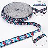 Gorgecraft Ethnic Style Jacquard Polyester Ribbons SRIB-GF0001-14-4