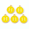 Golden Plated Alloy Enamel Charms X-ENAM-S118-09H-1