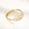 Brass Micro Pave Clear Cubic Zirconia Finger Rings for Women CU-CBAE7DF-12G-05-1