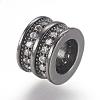 Brass Micro Pave Cubic Zirconia European Beads ZIRC-F062-11B-2