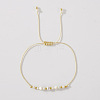 Natural White Jade & Brass Beads Braided Bead Bracelets for Women HH4245-4-1