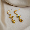 304 Stainless Steel Wavy Dangle Earrings for Women XZ4917-1-1