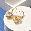 Brass Cubic Zirconia Dangle Earrings EJEW-M048-06G-3