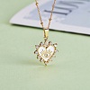 6Pcs Brass Clear Cubic Zirconia Pendants ZIRC-SZ0003-67-5