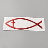 PVC Self Adhesive Jesus Fish Car Stickers STIC-WH0004-36B-1