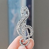 Alloy and Glass Rhinestone Musical Note Brooch PW-WG3A58A-14-1