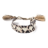 Leopard Print Pattern Polyester Cord Adjustable Bracelets BJEW-B127-01C-2