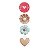 3D Flower & Heart Pattern Roll Stickers X-DIY-B031-05-5